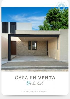 Casa  en venta en Cholul Merida con recamara en planta baja y alberca